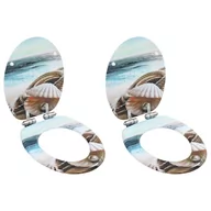 Deski sedesowe - Deski klozetowe wolnoopadające, 2 szt., MDF,  wzór w muszle - miniaturka - grafika 1