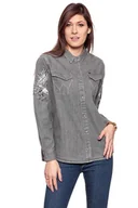 Koszule damskie - Wrangler, Koszula damska, L/S Eagle Denim Shir Grey Deni W5178Mr6E, rozmiar XS - miniaturka - grafika 1