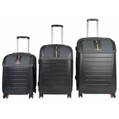 Walizki - Zestaw walizek SEMI LINE T5734-0 Czarno-pomarańczowy - miniaturka - grafika 1