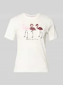 Koszulki i topy damskie - damski t-shirt o kroju regular fit z czystej bawełny model 'KITA' - miniaturka - grafika 1