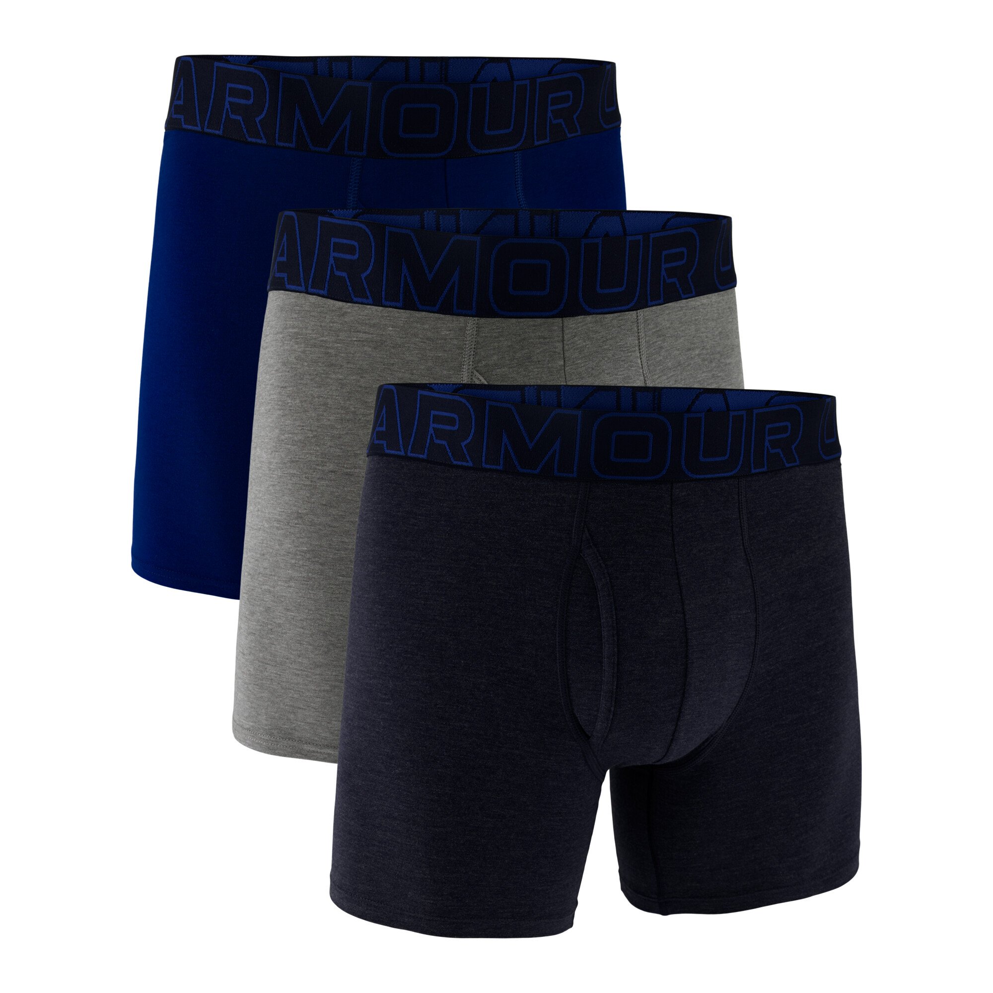 Bokserki męskie Under Armour Perf Cotton Solid 6in 3Pack Navy M