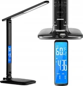 Lampy stojące - Markowa Lampka LED Biurkowa Ładowarka Lampa na Biurko Zegar Kalendarz [DL-20] - miniaturka - grafika 1