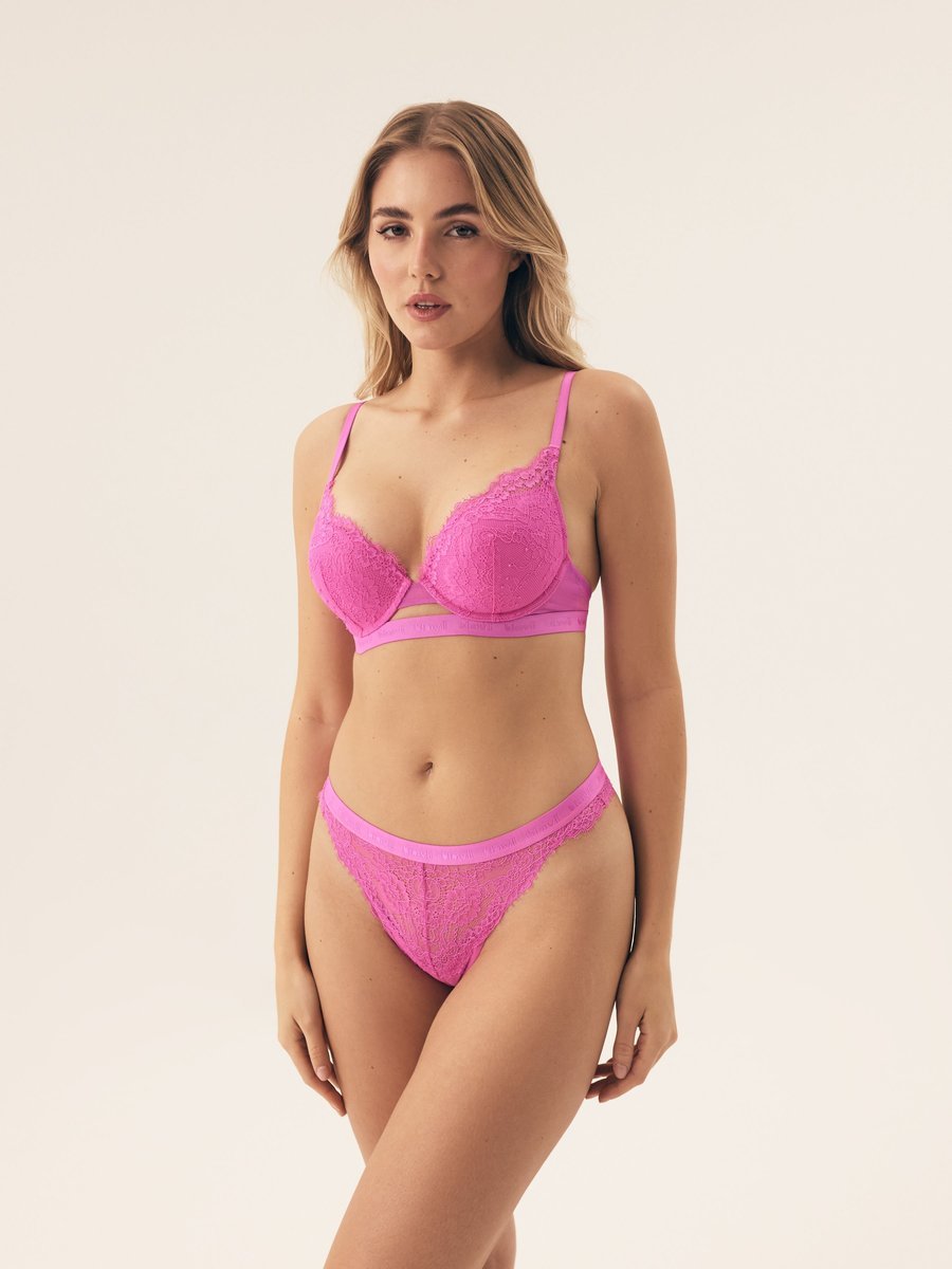Biustonosz push-up Ocrissa Bloovii ostry róż 70C