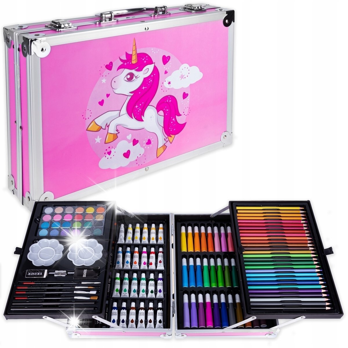 ZESTAW ARTYSTYCZNY PLASTYCZNY KREATYWNY DO MALOWANIA DLA DZIECKA WALIZKA