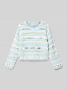 Sweter o kroju cropped fit z dzianiny z bawełny - Swetry dla dziewczynek - miniaturka - grafika 1
