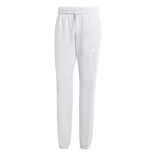 adidas Kobiety ESSENTIALS 3-STRIPES FRENCH TERRY CUFFED PANTS, light grey heather/white, M - Spodnie rowerowe - miniaturka - grafika 1