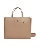 Torebki damskie - Tommy Hilfiger Torebka Th Distinct Satchel AW0AW17463 Beżowy - miniaturka - grafika 1