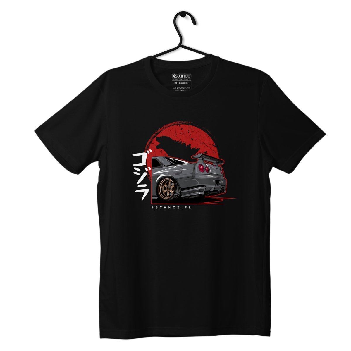 Czarny T-shirt koszulka NISSAN SKYLINE R34 GODZILLA-XL