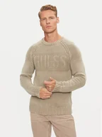 Swetry męskie - Guess Sweter M4BR10 Z3KC1 Brązowy Regular Fit - miniaturka - grafika 1