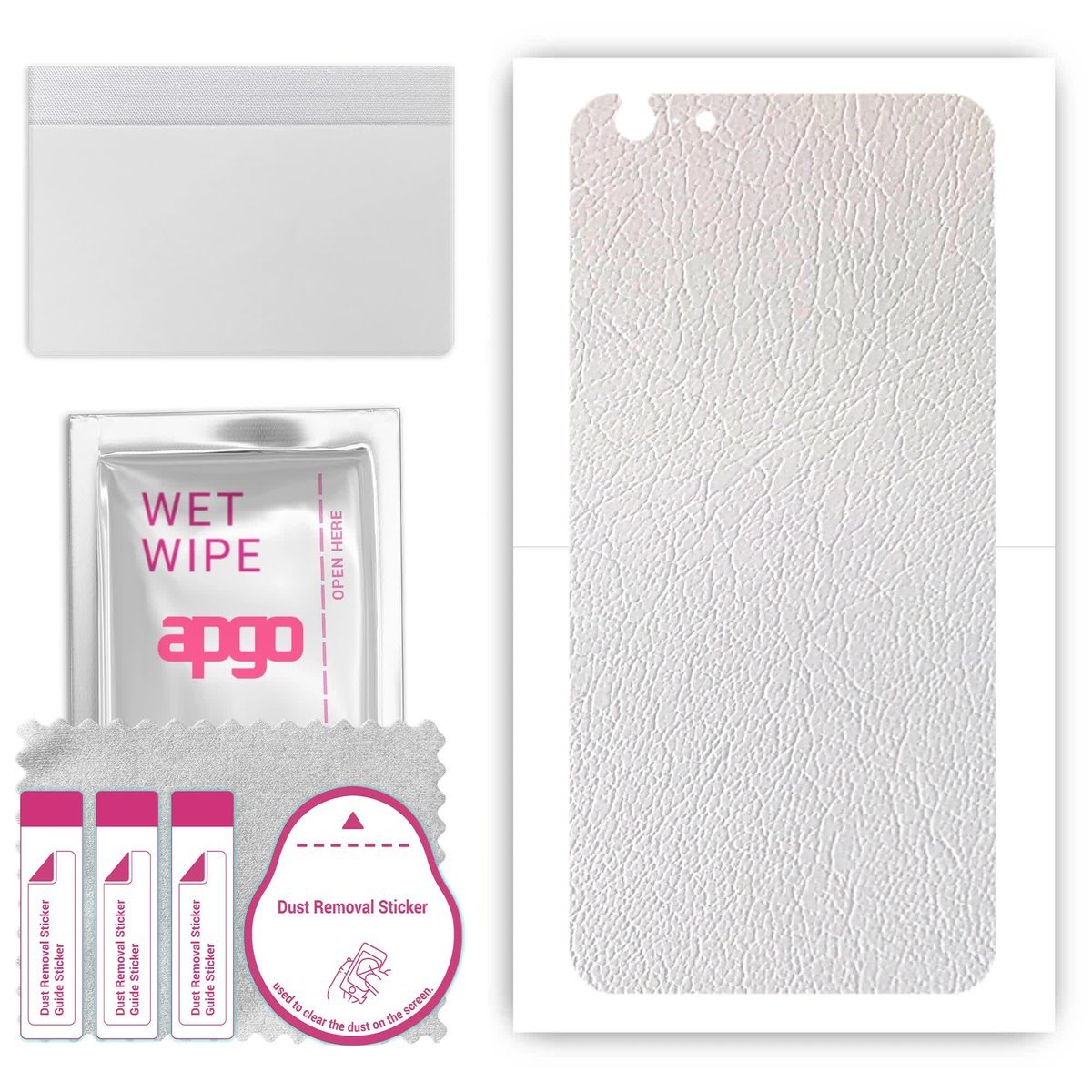 Folia naklejka skórka strukturalna na TYŁ do Apple iPhone 6s Plus - Skóra Biała - apgo SKINS