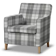 Pokrowce na meble - Dekoria pl pl Pokrowiec na fotel Karlstad krata szaro-biała 61 x 56 x 80 cm Edinburgh 621-115-79 - miniaturka - grafika 1