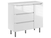 Szafki łazienkowe - Szafka Stojąca Z Blatem ETH 90 cm K Lewa - Biały Wysoki Połysk - miniaturka - grafika 1