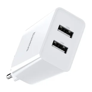 Baseus szybka ładowarka sieciowa 2x USB 10,5 W 2,1 A + kabel USB - Lightning 2,4 A 1 m biały (TZCCFS-R02) - Ładowarki do telefonów - miniaturka - grafika 3