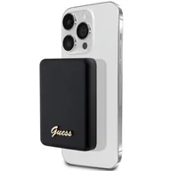 Powerbanki - Guess Powerbank indukcyjny 5W GUPBM3ALGSGK 3000mAh czarny/black MagSafe Metal Script Logo - miniaturka - grafika 1
