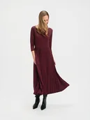 Sukienki - Wzorzysta sukienka z plisowanym dołem - miniaturka - grafika 1