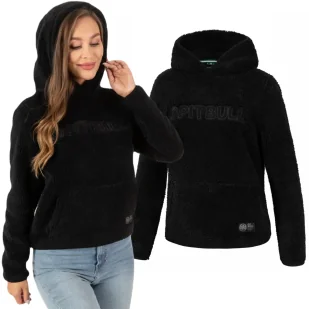 Bluza damska z kapturem Pit Bull Aragona '24 - Czarna XS (32) - Odzież taktyczna i umundurowanie - miniaturka - grafika 1