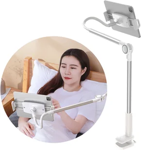 Baseus Otaku uniwersalny uchwyt na telefon tablet stojak lazy holder srebrny (LUZQ000012) - Akcesoria do tabletów i e-booków - miniaturka - grafika 1