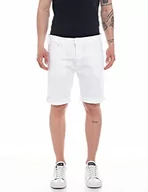 Spodenki damskie - Replay Szorty jeansowe męskie, 001 White, 33W - miniaturka - grafika 1