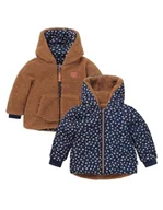 Kurtki i płaszcze dla dziewczynek - Noppies Kids Dziewczęca kurtka dziewczęca z liną dwustronna kurtka zimowa, Dark Sapphire - P208, 92 cm - miniaturka - grafika 1