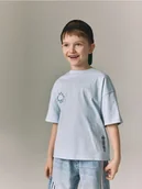 Koszulki dla chłopców - Reserved - Bawełniany t-shirt - jasnoniebieski - miniaturka - grafika 1