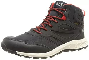 Jack Wolfskin Unisex dziecięce buty Woodland Texapore Mid K, Night Blue Red - 31/32 EU - Buty dla chłopców - miniaturka - grafika 1