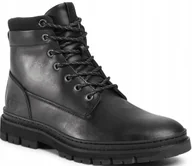 Buty trekkingowe męskie - Big Star GG174473 Buty Męskie Skórzane Czarny, Rozmiar 43 - miniaturka - grafika 1