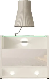 MEGSTYL SZAFKA NOCNA 55CM Z SZKLANĄ GÓRĄ I MOŻLIWĄ WSTAWKĄ DĄB WOTAN - VISION 5 biały mat - biały połysk - Szafki nocne - miniaturka - grafika 1