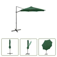 Parasole ogrodowe - The Living Store Parasol wiszący z LED i słupkiem - zielony - 300 cm - Parasol Wiszący - miniaturka - grafika 1