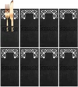 Ozdoby bożonarodzeniowe - Etui Na Sztućce Wielkanoc Święta Przyjęcie X8 Black Kf357-8B - miniaturka - grafika 1
