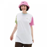 Koszulki sportowe damskie - Damski t-shirt basic VANS Left Chest Colorblock E - biały - miniaturka - grafika 1