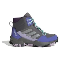 Buty dla chłopców - adidas Uniseks - dzieci TERREX AX4R MID HIKING SHOES, grey four/matte silver/semi flash aqua, 34 EU - miniaturka - grafika 1