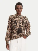 Swetry damskie - Desigual Sweter Minnie 25WWJF43 Brązowy Regular Fit - miniaturka - grafika 1
