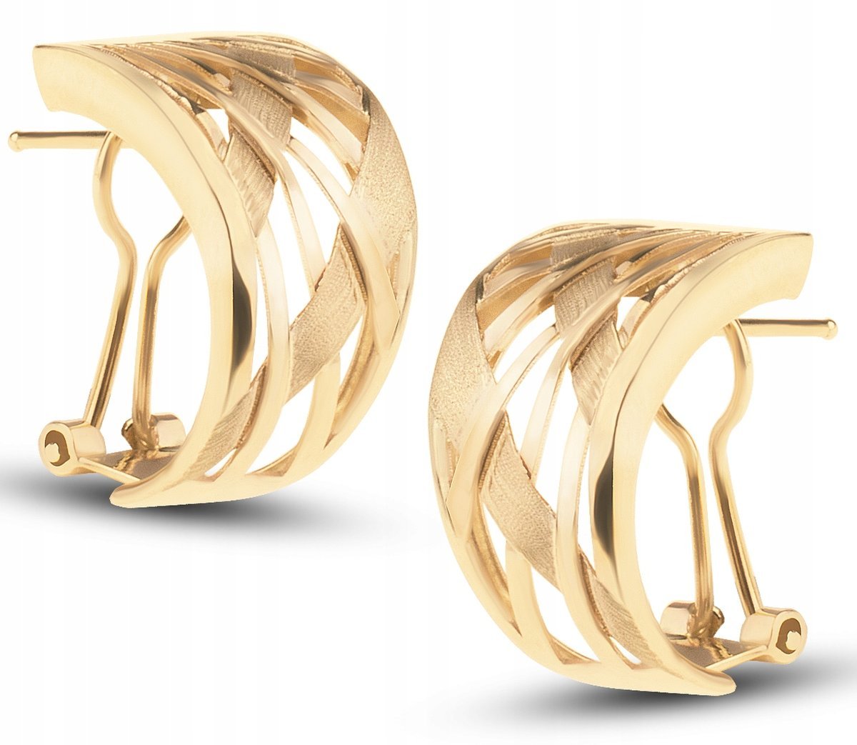 ZŁOTE PIĘKNE BOGATE KOLCZYKI AŻUROWE RAGGI 585