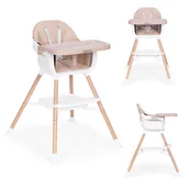 Krzesełka do karmienia - FOTELIK KRZESEŁKO DO KARMIENIA DZIECI 2W1 BEŻOWY ECOTOYS - miniaturka - grafika 1