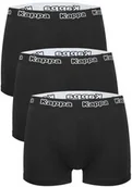 Majtki męskie - Bokserki męskie bawełniane (3pack) klasyczne czarne logowana guma Kappa K1221 - miniaturka - grafika 1