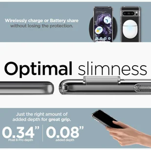 Etui GOOGLE PIXEL 8 PRO Spigen Ultra Hybrid Crystal transparentne - Etui i futerały do telefonów - miniaturka - grafika 14