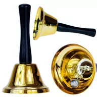 Ozdoby bożonarodzeniowe - Dzwonek Mikołaja Metalowy Złoty Kostium Strój Przebranie Świętego Mikołajka - miniaturka - grafika 1