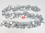 Ozdoby bożonarodzeniowe - Łańcuch choinkowy girlanda srebrna - 200 x 13 cm - 1 szt. - miniaturka - grafika 1