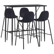 Stoły z krzesłami - vidaXL 5-częściowy zestaw mebli barowych, tkanina, czarny - miniaturka - grafika 1