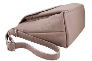 Torebka skórzana z zamszową klapką - Różowa pudrowa - Torebki damskie Torebka skórzana z zamszową klapką - Różowa pudrowa - Torebki damskie - miniaturka - grafika 4