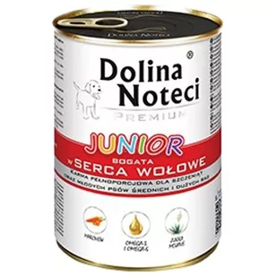 Dolina Noteci Premium Pies Junior Serca wołowe puszka 400g - Mokra karma dla psów - miniaturka - grafika 2