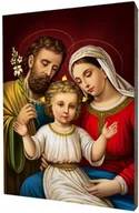 Ikony i obrazy sakralne - Święta Rodzina - obraz religijny na desce lipowej - miniaturka - grafika 1