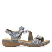 Sandały damskie - Sandały Rieker 659C7-90 Kolorowy - miniaturka - grafika 1