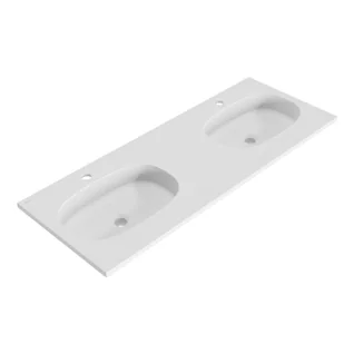 Sensea Umywalka konglomeratowa Modern 121x46 cm biała - Umywalki - miniaturka - grafika 1