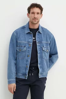 Kurtki męskie - Tommy Hilfiger kurtka jeansowa męska kolor niebieski przejściowa MW0MW34523 - grafika 1