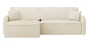 Narożniki - Narożnik z funkcją spania Fado kremowy L-kształtny z pojemnikiem w tkaninie hydrofobowej welur, lewy Amon 18 - miniaturka - grafika 1