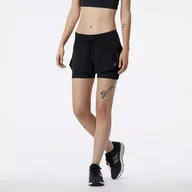 Spodnie sportowe damskie - New Balance Spodenki damskie IMPACT RUN 2in1 Short WS21270BK - miniaturka - grafika 1