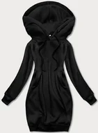 Bluzy damskie - DŁUGA BLUZA DRESOWA CZARNA (YS10005-3) - J.STYLE - miniaturka - grafika 1