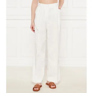 Tommy Hilfiger Spodnie flare fit z dodatkiem lnu - Spodnie damskie - miniaturka - grafika 1