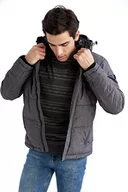 Kurtki męskie - DeFacto kurtka męska, szary melanż, XS - miniaturka - grafika 1